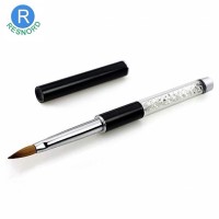 Paint Brush Acrylic Nail Brush Clear Rhinestones Handle Nail Art Tool Kolinsky Acrylic Brush Nail Brushes Nail Art Nail Cleaning Brush